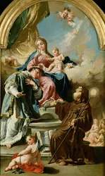 Madonna und Kind auf dem Thron mit St. Leonard und St. Franz von Paola
